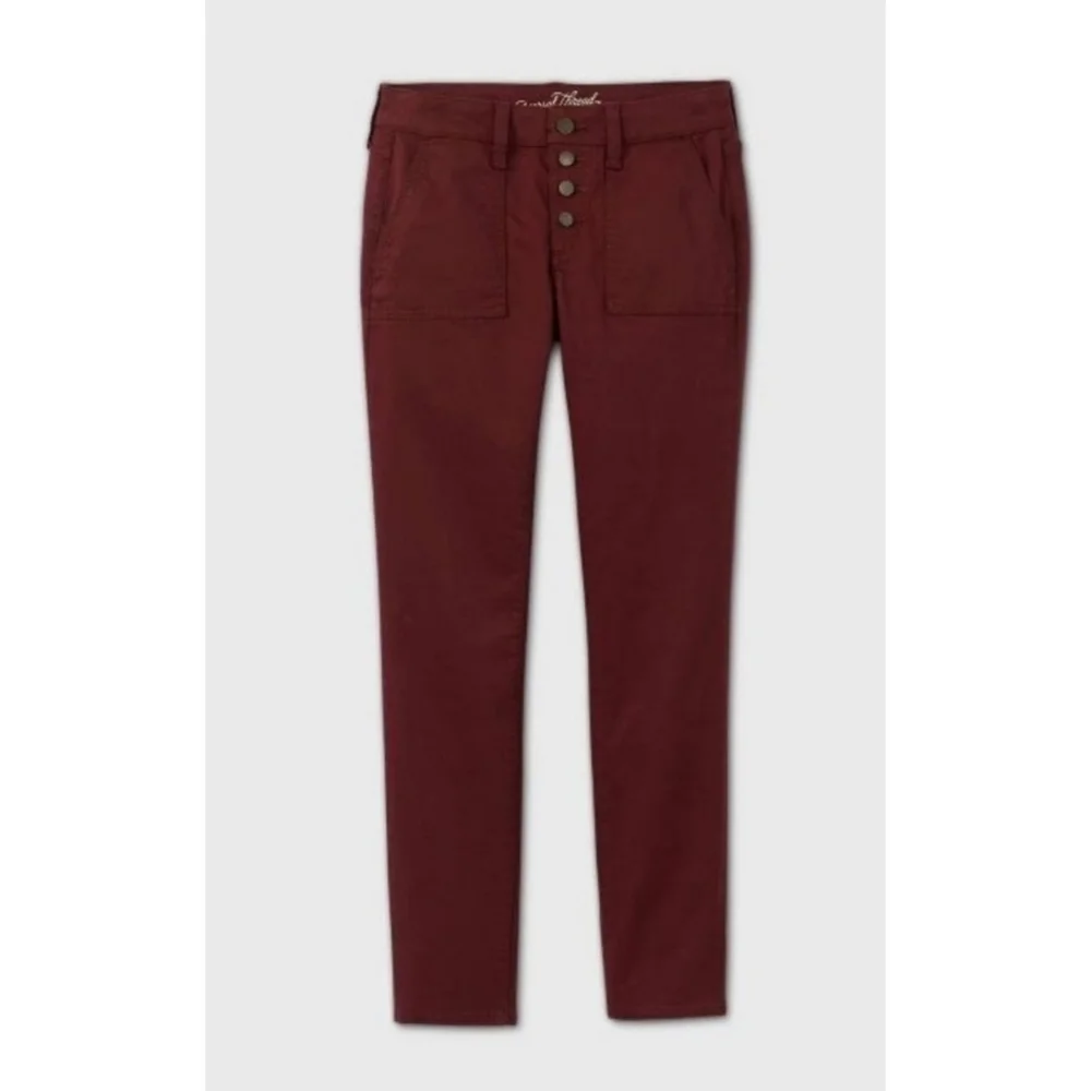 Universal Thread burgundy skinny utility jeans Size 2 - Picture 1 of 11